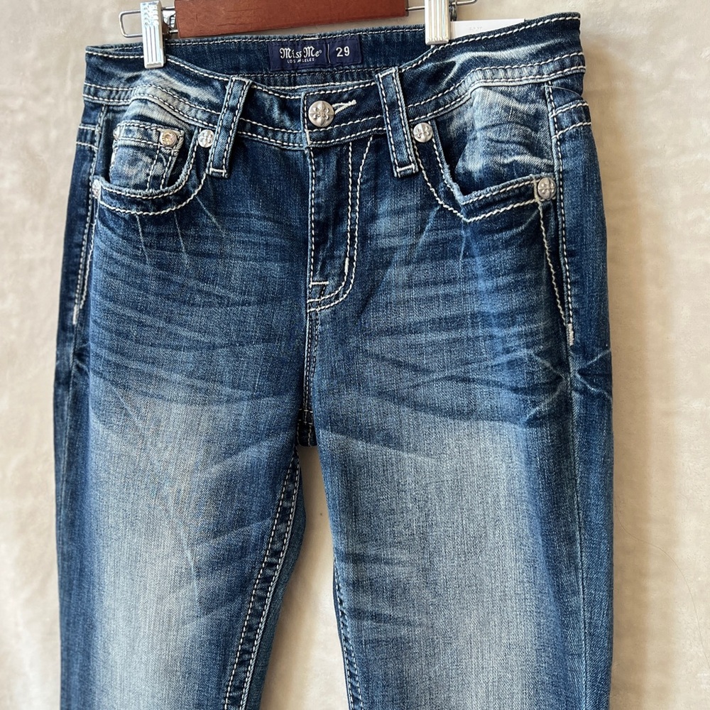 NEW Size 29 Miss Me Mid Rise Embellished Y2K Bootcut Western Embroidered Jean - Picture 3 of 10